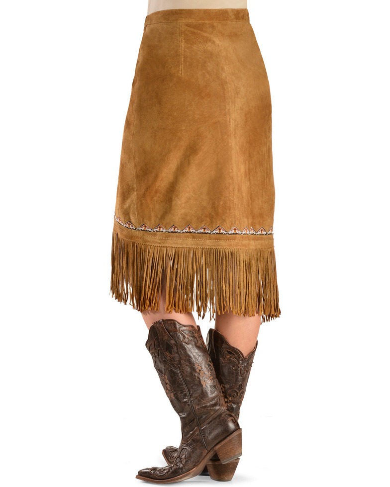 (image for) Yuma Fringe Wrap Around Suede Skirt